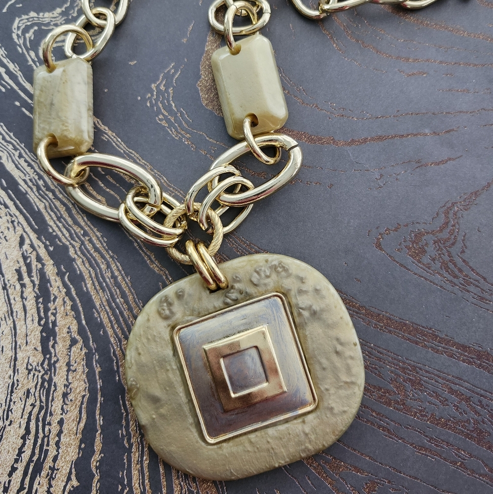 Vintage Chunky Geometric Necklace - Picture 1 of 8